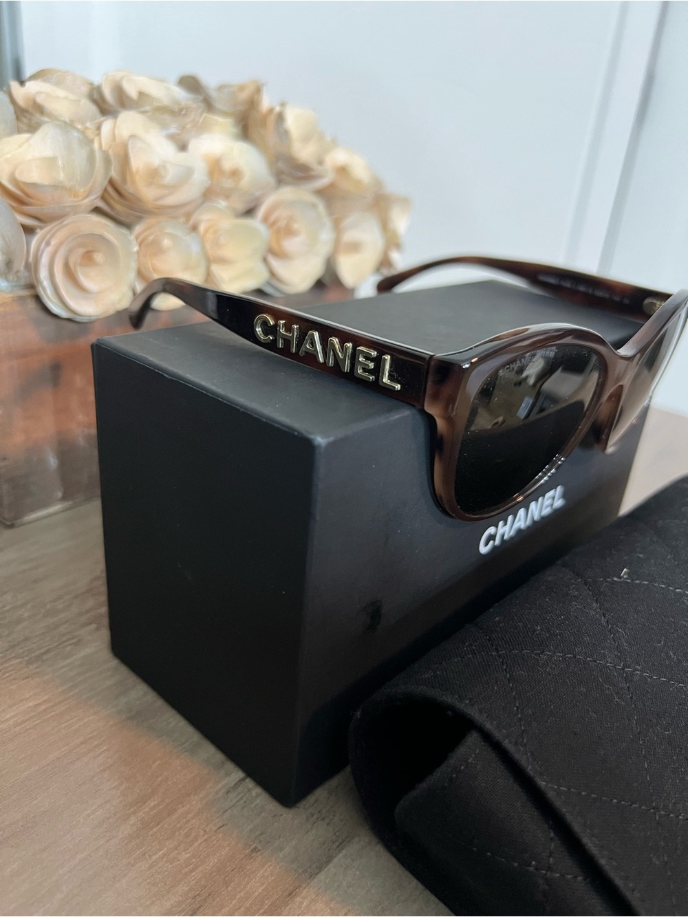 CHANEL Brown Cat-Eye Women's Sunglasses with Black Lenses - Picture 2 of 6